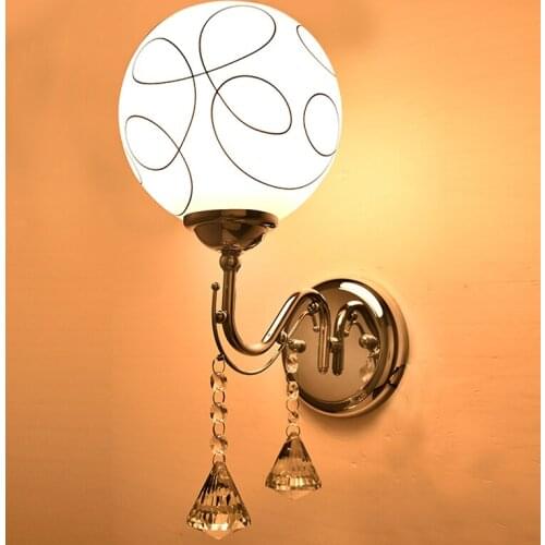Wall lamps bedside lamp balcony bathroom led single head double wall lighting staircase lamp balcony aisle crystal wall led lamp