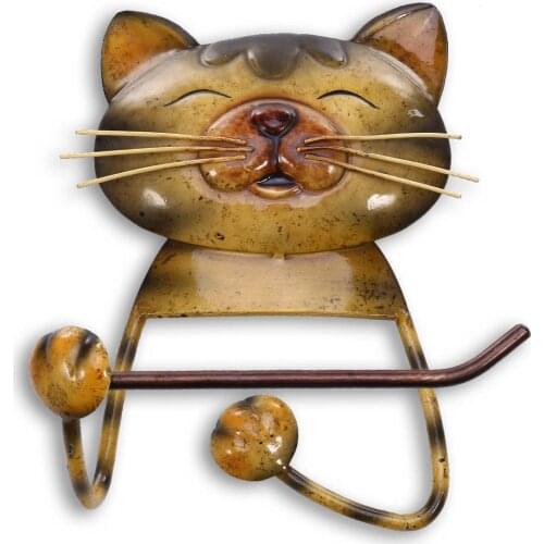 2020 New Cat Shape Paper Holder Vintage Cast Iron Dog Toilet Paper Rack for Bathroom