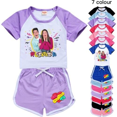 Baby Boy Clothing Summer Me Contro Te Chill Sets 2 Piece Sets for Kids Polyester Cartoon Girls School Sport Suit toddler clothes