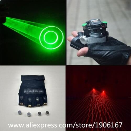 Wholesale Price Green Swril Dancing DJ Led Laser Man Show Gloves Party With 2 Pcs Green Lasers +4 Pcs Red Lasrs For Club Party