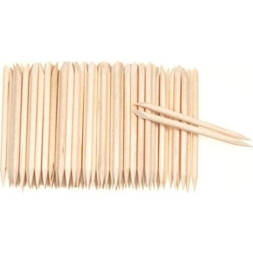 Brand New 100Pcs Orange Wood Nail Art Stick Cuticle Pusher Remover Pedicure Manicure Tool