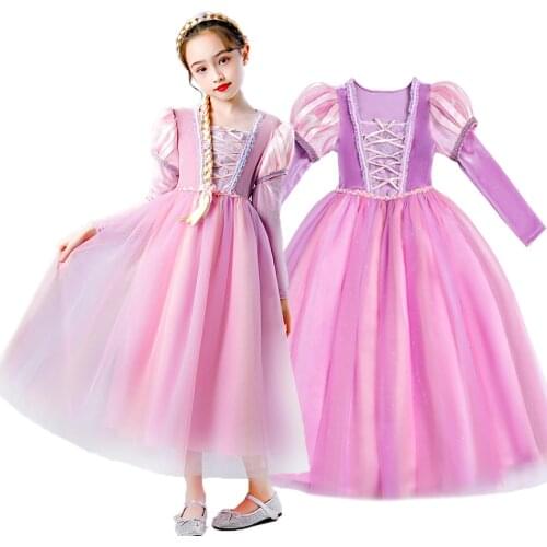 Princess Dress Rapunzel Children Masquerade Fantasy Costume Kids Dresses for Girls Kids Rapunzel Tangled Costume Kids Dress