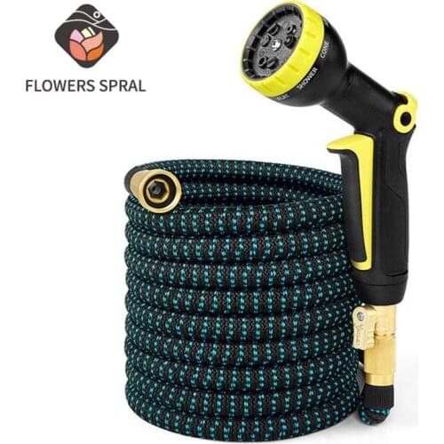 Garden Expandable Magic Hose 3 Times Telescopic Flexible High Pressure Car Wash Garden Watering Pistol Hose With Spray Water Gun