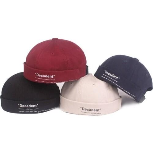 LINJW Letter Printing Beanie Hat Hip Hop Casual Cotton Bonnet Snapback Streetwear Bucket Hat Summer Brimless Hat Dad Hat