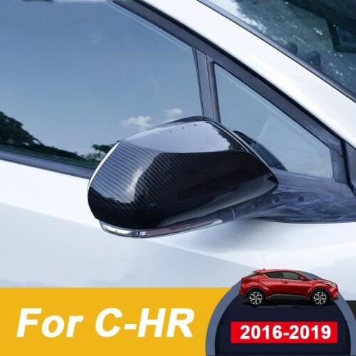 Carbon fiber Car Rearview Mirror Cover Side Wing Cap Shell Case Trims For Toyota C-HR CHR 2016 2017 2018 2019 Accessories