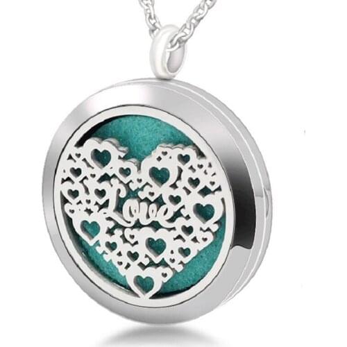 Heart-Shaped 316L Stainless Steel Aromatherapy Pendant Essential Oil Diffuser Necklace Perfume Locket Jewelry