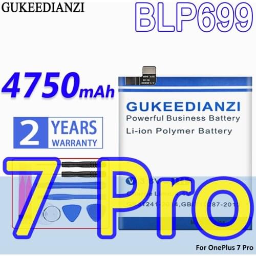 High Capacity GUKEEDIANZI Battery BLP699 4750mAh For OnePlus 7 Pro OnePlus 7Pro