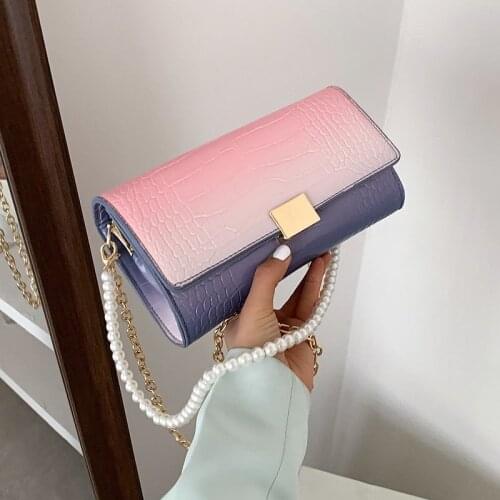 Women Gradient Leather Messenger Bags Designer Crossbody Bags for Women Handbags Brand Clutch Sac Female Shoulder Bag Party New