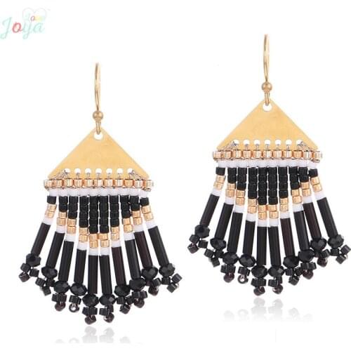 Badu Bohemia Tassel Earrings For Women Stainless Steel Earrings 2018 New Arrival Triangle Drop Earrings Jewelry oorbellen