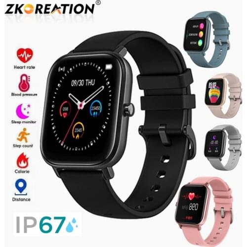 ZKCREATION 1.4 inch Screen Fit Bit P8 Smart Watches Wristband Fitness Bracelet Men Smartwatch Blood Pressure Tracker for Women
