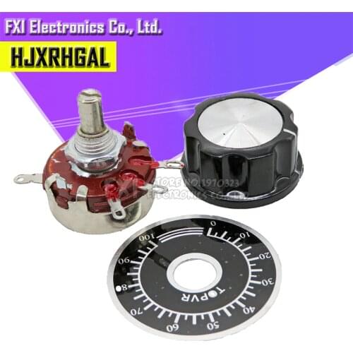 1 set WTH118 DIY Kit Parts 2W 1A Potentiometer 1K 2.2K 4.7K 10K 22K 47K 100K 470K 1M MF-A03 + WHT118 + 0-100 wth