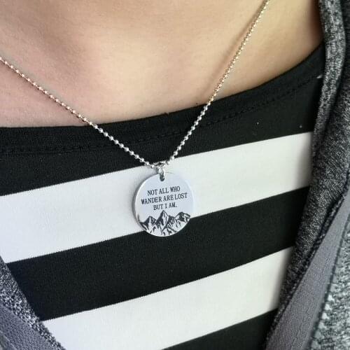 10pcs Not All Those Who Wander Are Lost But I Am Womens Mountain Range Necklace wanderlust jewelry