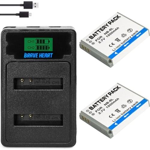 2pcs NB-6L NB-6LH NB 6L 6LH NB6L Battery +DUAL Charger for Canon IXUS 85 95 IS SX275 SX280 SX510 PowerShot D10 S90 SD1200 200