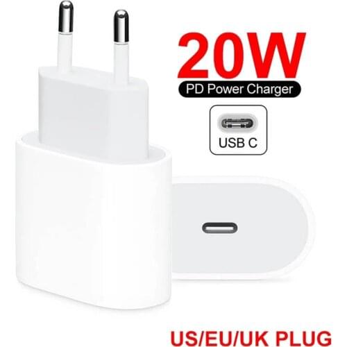 20w EU/US Plug USB Charger Quick Charging PD Phone Adapter For Iphone 12 Pro/ 11/ Xs Fast Charger MobilePhone Chargers