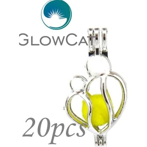 20x KK586 Mother Kids Baby Beads Cage Essential Oil Diffuser Pearl Cage Jewelry Making Locket Pendant For Oyster Pearl