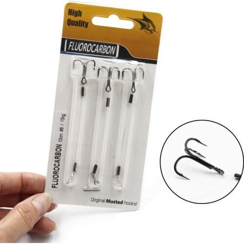 3 Pcs Pike Perch Bass Predator Lure Fishing Sharp Treble Hook Stainless Steel Triple Anchor Hooks Line Group 6/8/10cm Tackle