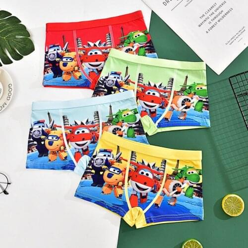 4PCS Boys and Girls Childrens Underwear Boys and Girls Cartoon Cute Childrens Underwear Kids Boxer Briefs