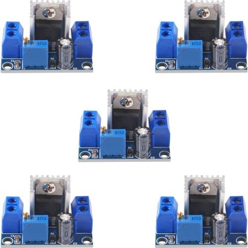 5pcs LM317 DC-DC Converter Buck Step Down Circuit Board Module Linear Regulator LM317 Adjustable Voltage Regulator Power Supply