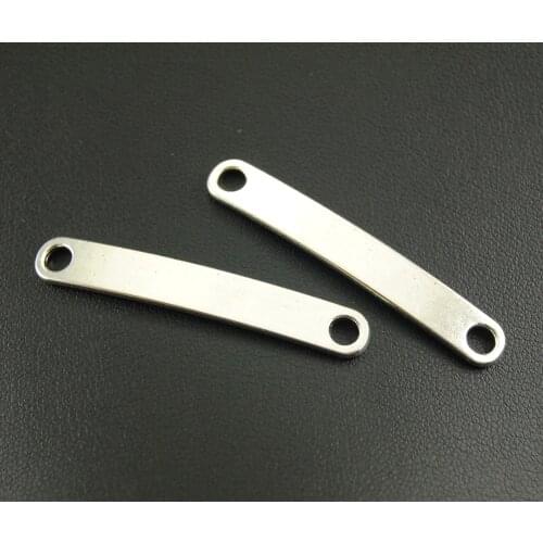 8pcs Silver Color Blank Plates Hand Stamping Tags Connector Bracelet Necklace Jewelry Making Handmade DIY A849