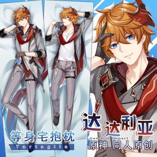 Anime Game Genshin Impact Tartaglia Sexy Dakimakura Hugging Body Pillow Case Japanese Otaku Pillow Cushion Cover Bedding New MK