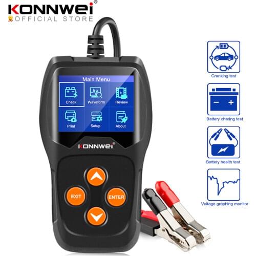 KONNWEI KW600 Car Battery Tester 12V 100 to 2000CCA 12 Volts Battery Tools for the Car Quick Cranking Charging Diagnostic