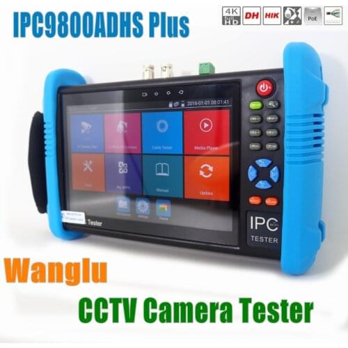 DHL Free Wanglu 7 inch IP Camera Tester 9800Plus H.265 4K 1080P IPC CCTV Monitor 8MP TVI CVI AHD SDI CVBS Security Camera Teser