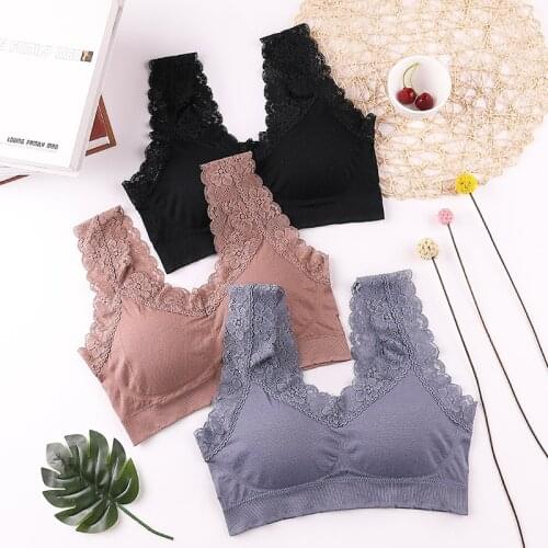 Women Wrapped Chest Bras Wireless Lace Bra Top Women Plus Size Bralette Underwear Lingerie Sexy Full Cup Underwear Bra