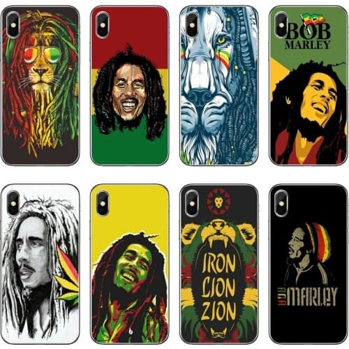 Bob Marleys Lion Rasta Transparent Phone Case For iPhone 12 11 Pro Max Mini XS Max XR X 8 7 Plus 6 6S Plus 5 5S SE 2020