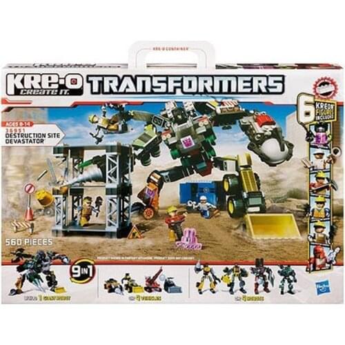 Hasbro KRE-O TransformersDestruction Site Devastator Set Assemble Building Blocks Toy for Children Christmas Gift free shipping