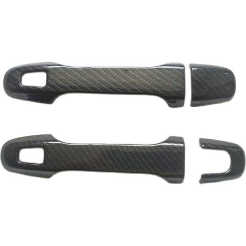 For Toyota CHR C HR C-HR 2017 2018 2019 2020 2021 Accessories Door Handle Cover Trim Plastic Imitation Carbon Fiber
