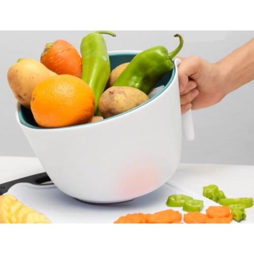 Double-Layer Plastic Sealed Box Fruit Basket Vegetable Washing And Draining Basket Snack Box Kitchen Creative Tools Accessories