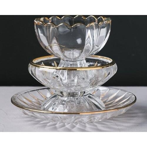 European Phnom Penh Ice cream cup glass bowl Salad shake dessert cup Embossed Glass Cup Home Cafe Drinkware