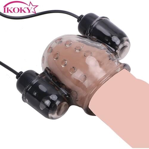 IKOKY Penis Vibrators Sex Products Erotic Sex Toy For Men Glans Trainer Delay Ejaculation Massager Male Masturbator