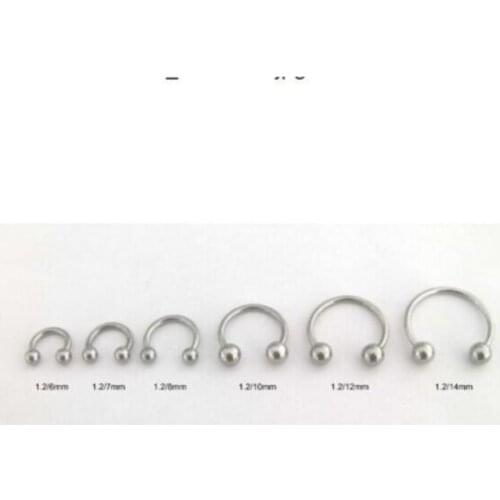 50pcs Free Shippment 16G Surgical Steel Circular Barbells Horseshoe Nose Ring Lip Ring,BCR Body Piercing earring tragus ring