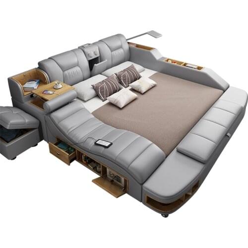 Tatami bed master bedroom simple modern double bed light luxury smart massage multifunctional storage wedding bed