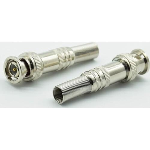 2pcs Metal BNC Q9 Male Solderless Copper Core Connector Plug Adapter for CCTV Camera Copper Core Accessories Surveillance Kit