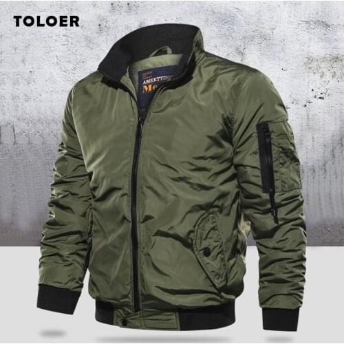 Military Jacket Mens Slim Bomber Jacket Aurumn Winter Men Outerwear Casual Long Sleeve Jackes and Coats Mens Clothing Plus Size