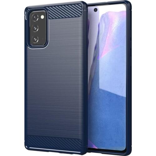 Carbon Fiber Soft Silicone TPU Case for Samsung Galaxy Note 20 Anti Scratch Shockproof Back Shockproof Bumper Covers