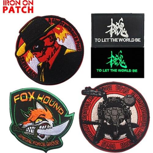 Fox hound/Huai skull face/Sahelanthropus patches Hook & Loop Embroidery armband patches U.S.A Seal Marine badges for clothes
