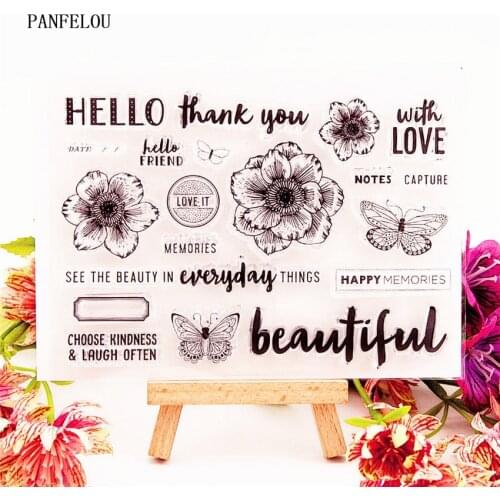 11x15cm Butterflies stamens Transparent Silicone Rubber Clear Stamps cartoon Scrapbooking/DIY Easter Childrens toys album