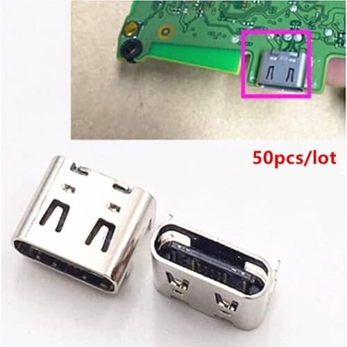 50pcs Type-C Charging Socket USB C Port Charger Power Jack Replacement for Sony Playstation 5 DualSense PS5 Wireless Controller