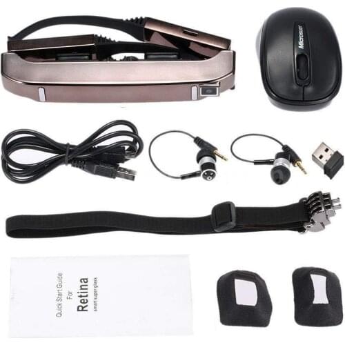 Smart WIFI Glasses Support Various Audio&video Format With 80 Inch Simulated Screen 32G TF Card Dual Core 1.3GHz 5MP Lens
