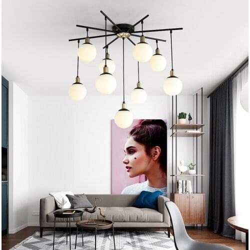 Chandelier Lighting Modern LED Glass Ball Lights Chandeliers Living Room Creative Pendant Ceiling chandeliers Lamp