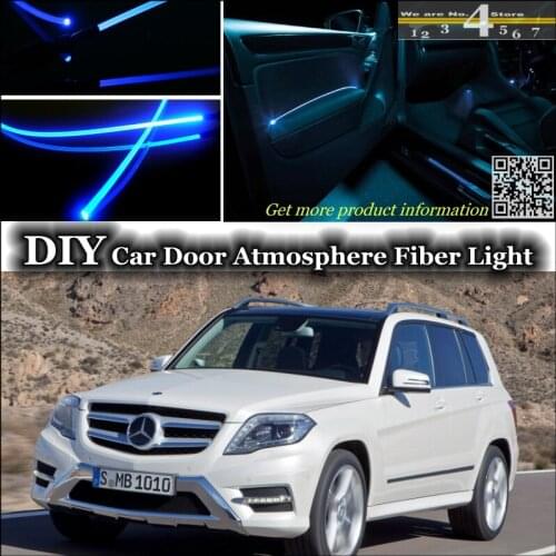 Interior Ambient Light Tuning Atmosphere Fiber Optic Band Lights For Mercedes Benz MB GLK 2008~2015 Door Panel illumination