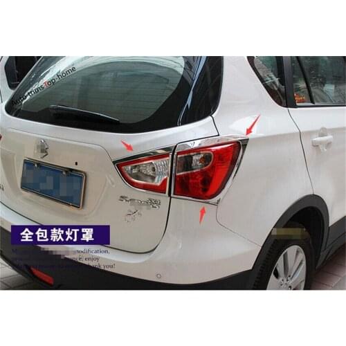 Yimaautotrims Exterior Refit Kit Fit For Suzuki Sx4 s-cross 2014 - 2020 Chrome Rear Tail Lamps Lights Frame Cover Trim