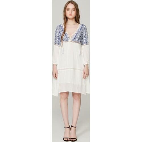 GISELELEE Dress 2018 Bohemian Lace Up Vestidos Hollow Out Plunging Neckline Sexy Backless Bandage Midi Dress Women Autumn Dress