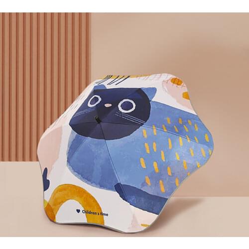 Cartoon Kids Umbrella Anti UV Safe Children Umbrella Rain Ultralight Beach Sun Umbrellas Windproof 6 Ribs Fillet Edge Parasol