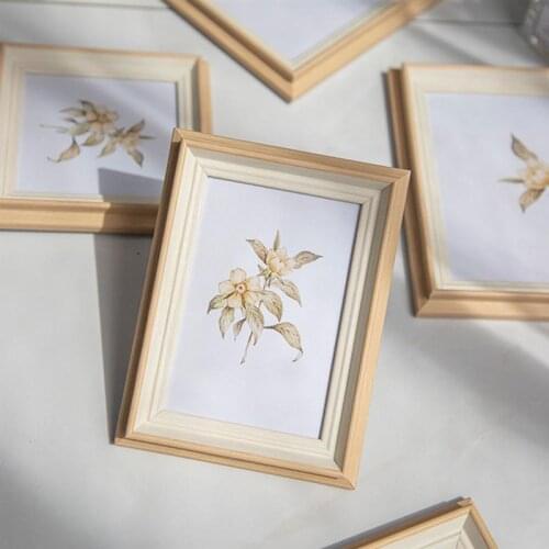 1pc Simple Picture Frame Resin Photo Frame Photo Holder Home Living Room Desktop Decorative Photo Frame (Beige)