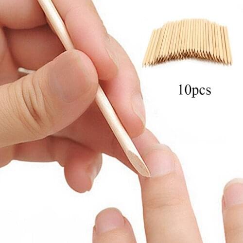 Double Sided Orange Wood Stick Sticks Cuticle Pusher Cuticle Remover For Nail Skin Remover Nails Tools 10Pcs
