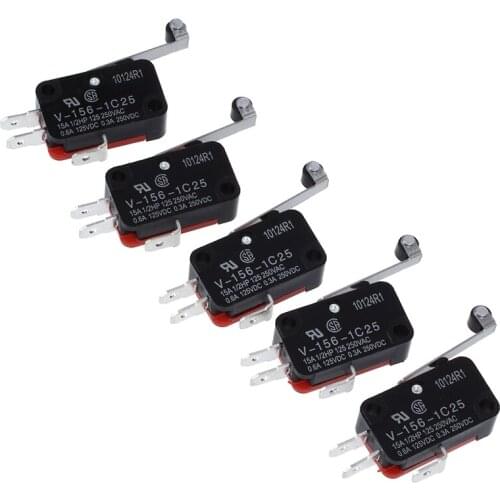 16A/250VAC 4A/250VAC 3 Terminals Miniature Micro Switch 5 Pcs